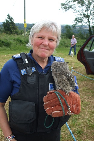 Owl with PCSO Mary Wells